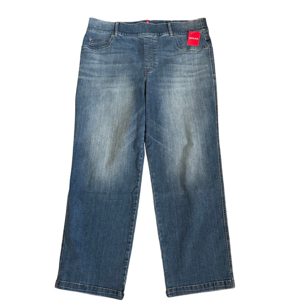 NEW Spanx Jeans Womens 2X Vintage Indigo 20356R Pull On Stretch Straight Leg